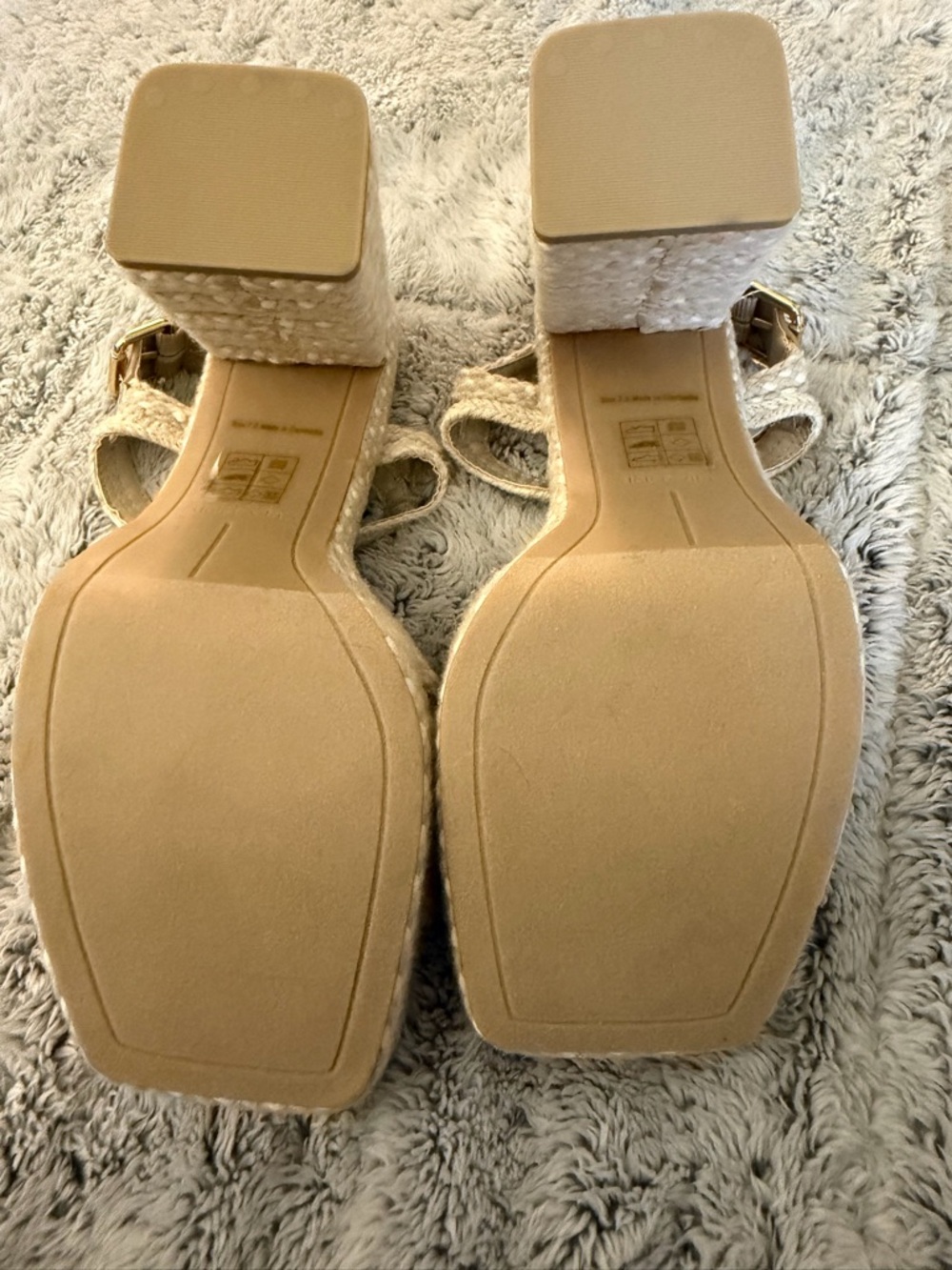 Dolce Vita Cream Braided Strap Block Heel Sandals - Picture 7 of 11